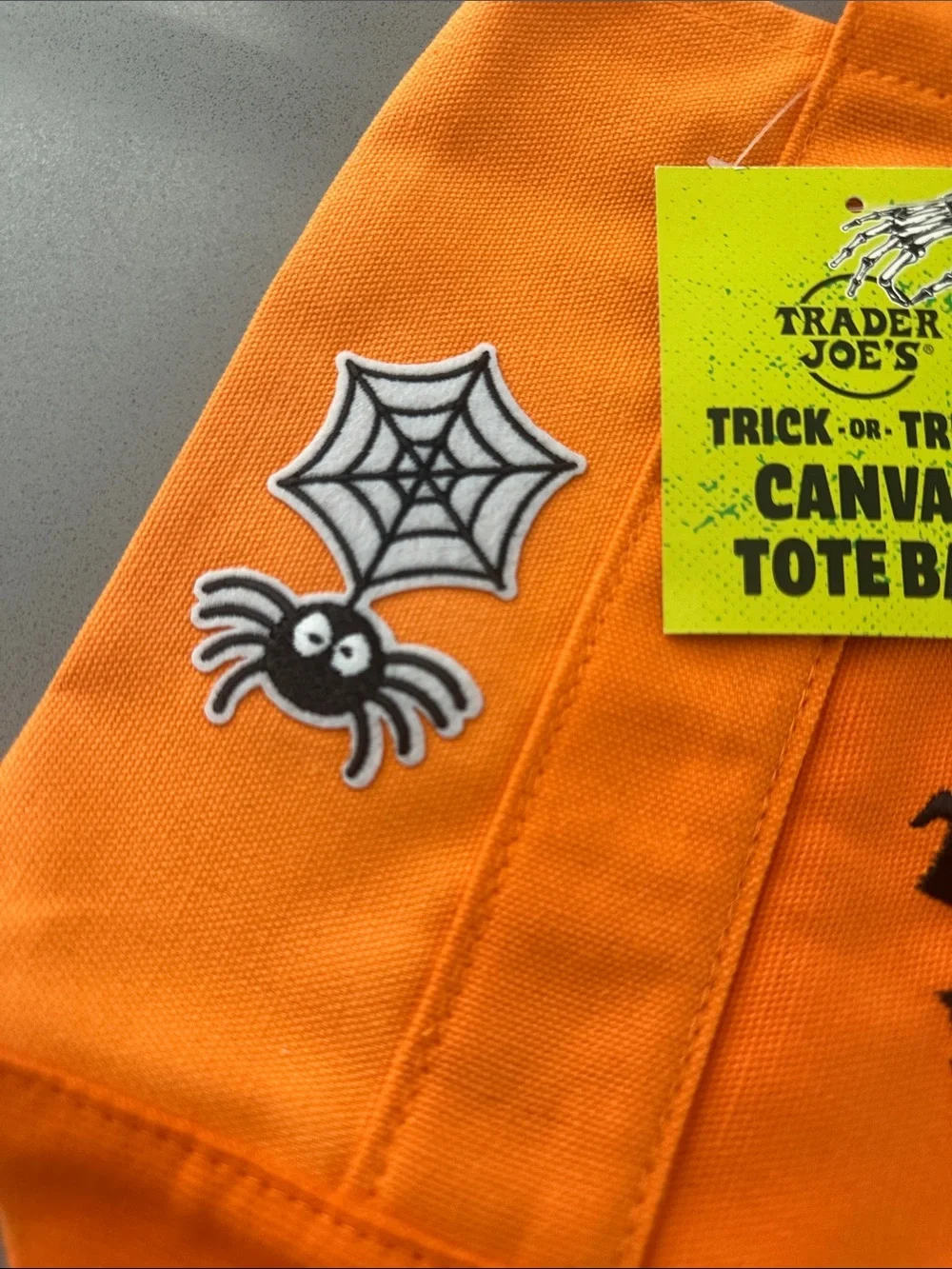 Trader Joe's Kids Orange Halloween Canvas Tote